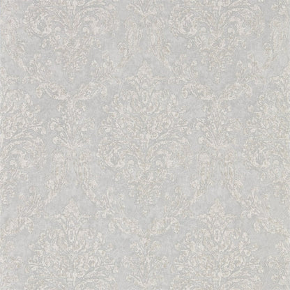 Riverside Damask Wallpaper - Dove/Silver - Sanderson - DWAP216289