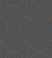 Riviera Wallpaper - Metallic Bronze on Charcoal - 105/6029 - Cole & Son - Premier Wallcovering