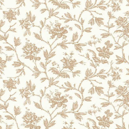 Rosa Les Belles Toiles De Jouy Wallpaper - Beige Ficelle - Casadeco - 87961108 - Premier Wallcovering