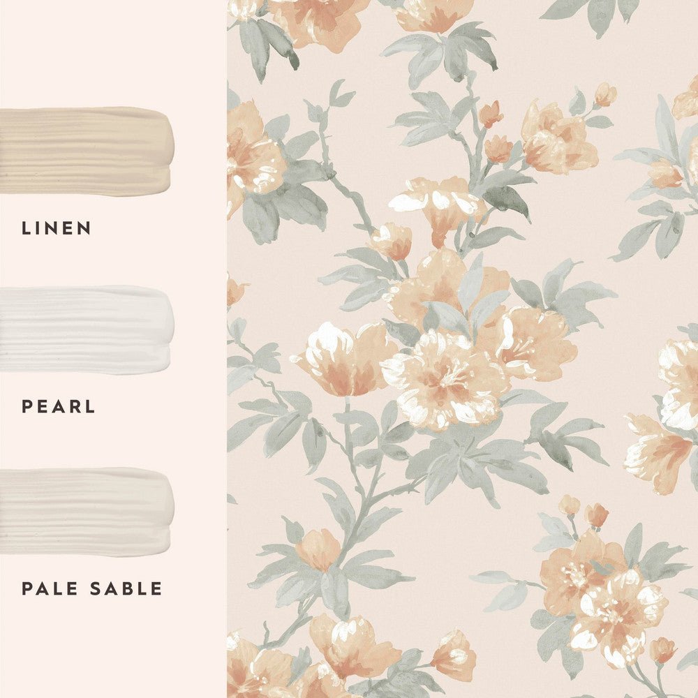 Rosamund Wallpaper - Apricot - Laura Ashley - 127390 - Premier Wallcovering