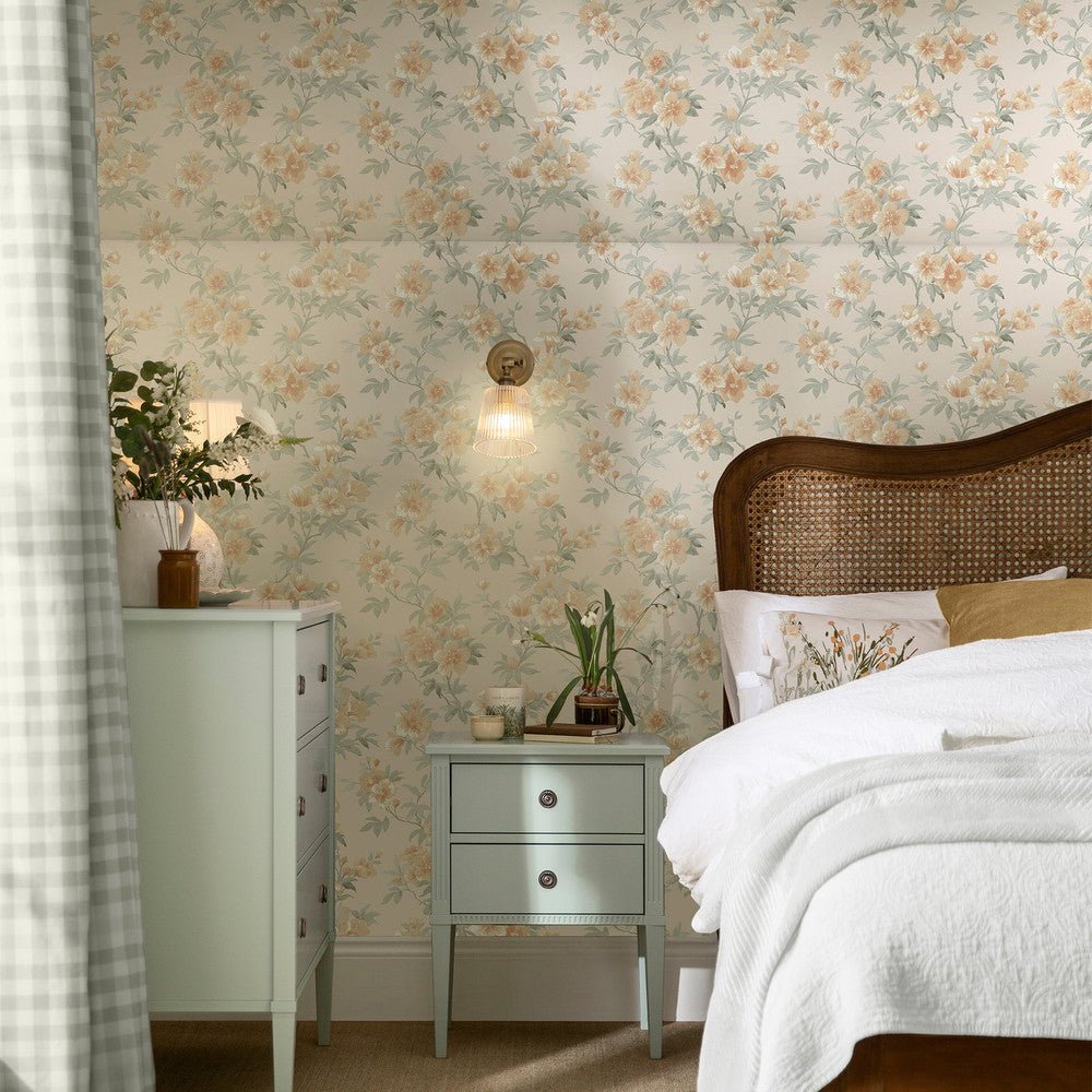 Rosamund Wallpaper - Apricot - Laura Ashley - 127390 - Premier Wallcovering