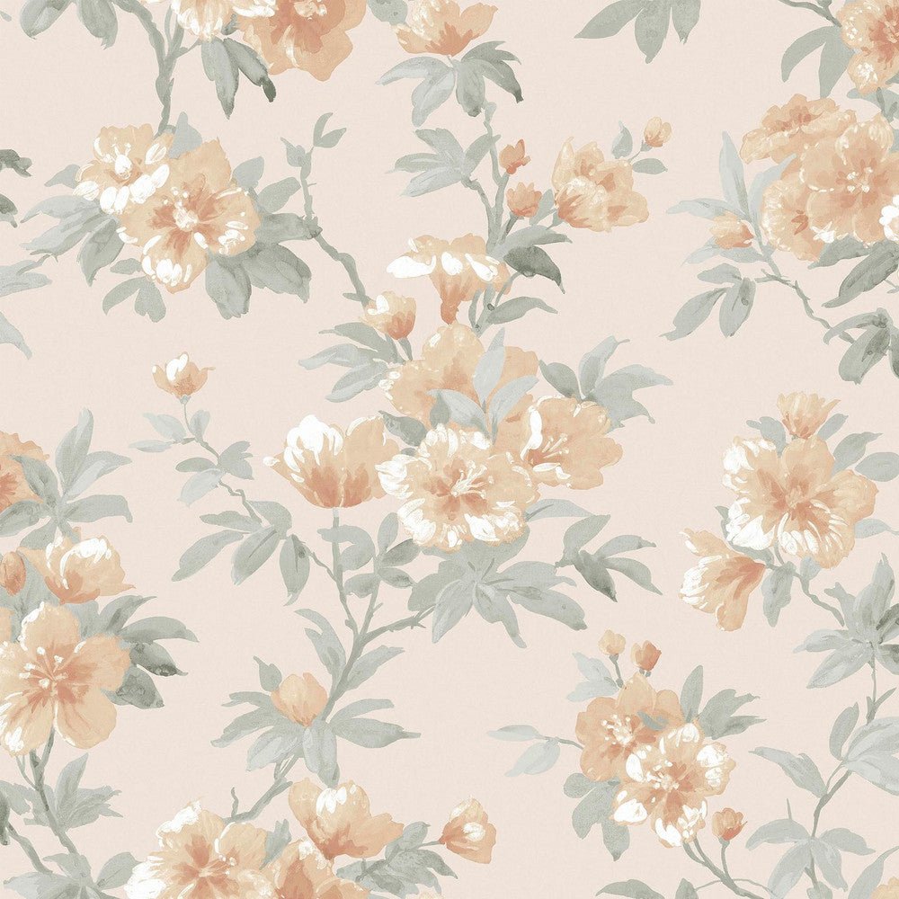 Rosamund Wallpaper - Apricot - Laura Ashley - 127390 - Premier Wallcovering