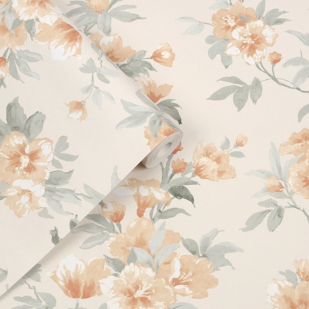 Rosamund Wallpaper - Apricot - Laura Ashley - 127390 - Premier Wallcovering
