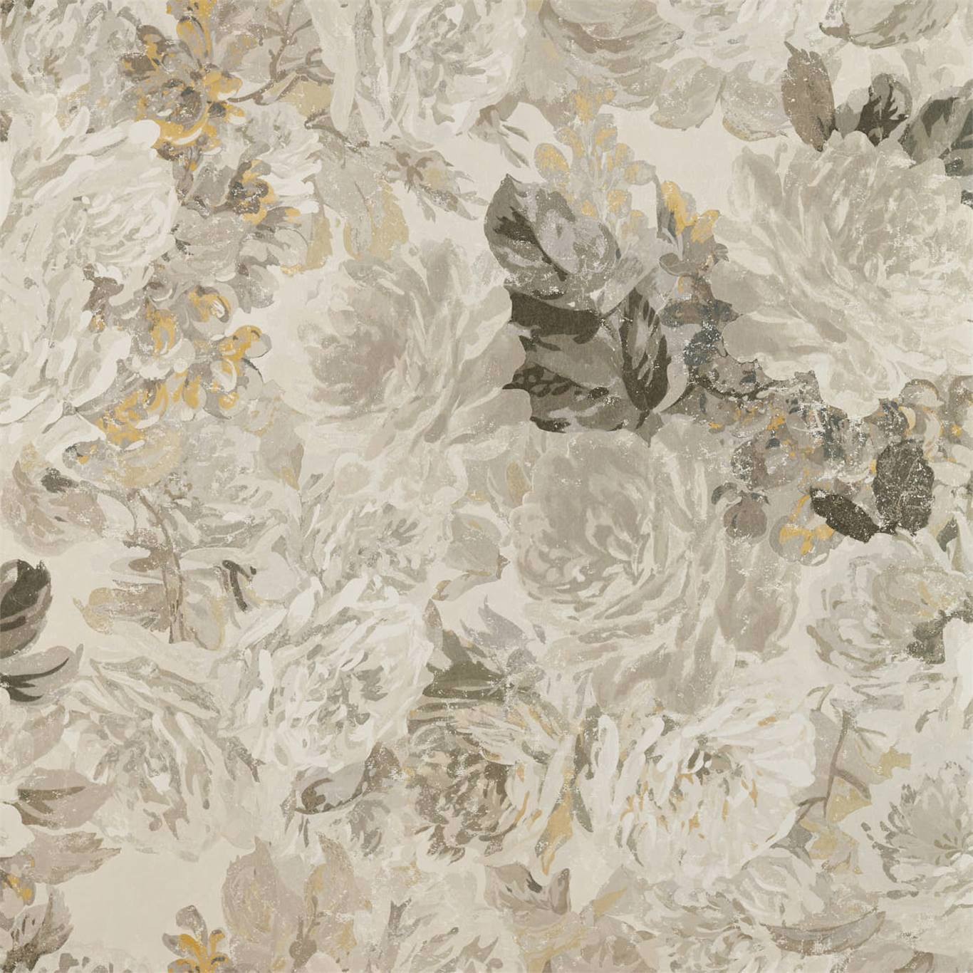 Rose Absolute Wallpaper - Linen/Gold - ZDAR312853 - Zoffany
