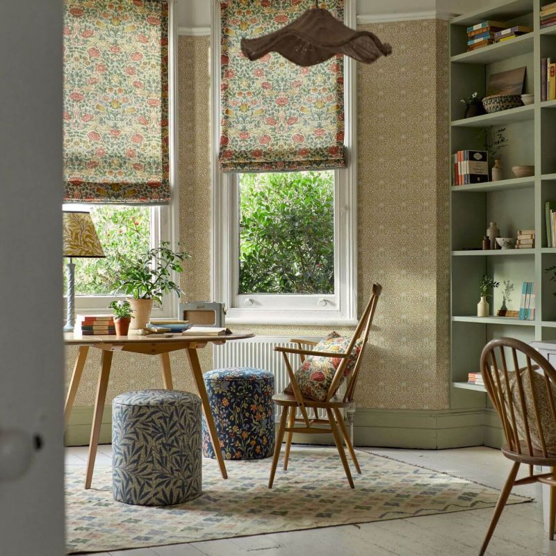 Rose Fabric - Weld/Leaf Green - Morris & Co - 227022 - Premier Wallcovering