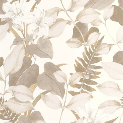Royal Lily Soliflore Wallpaper - Ficelle - Casadeco - 200261303 - Premier Wallcovering