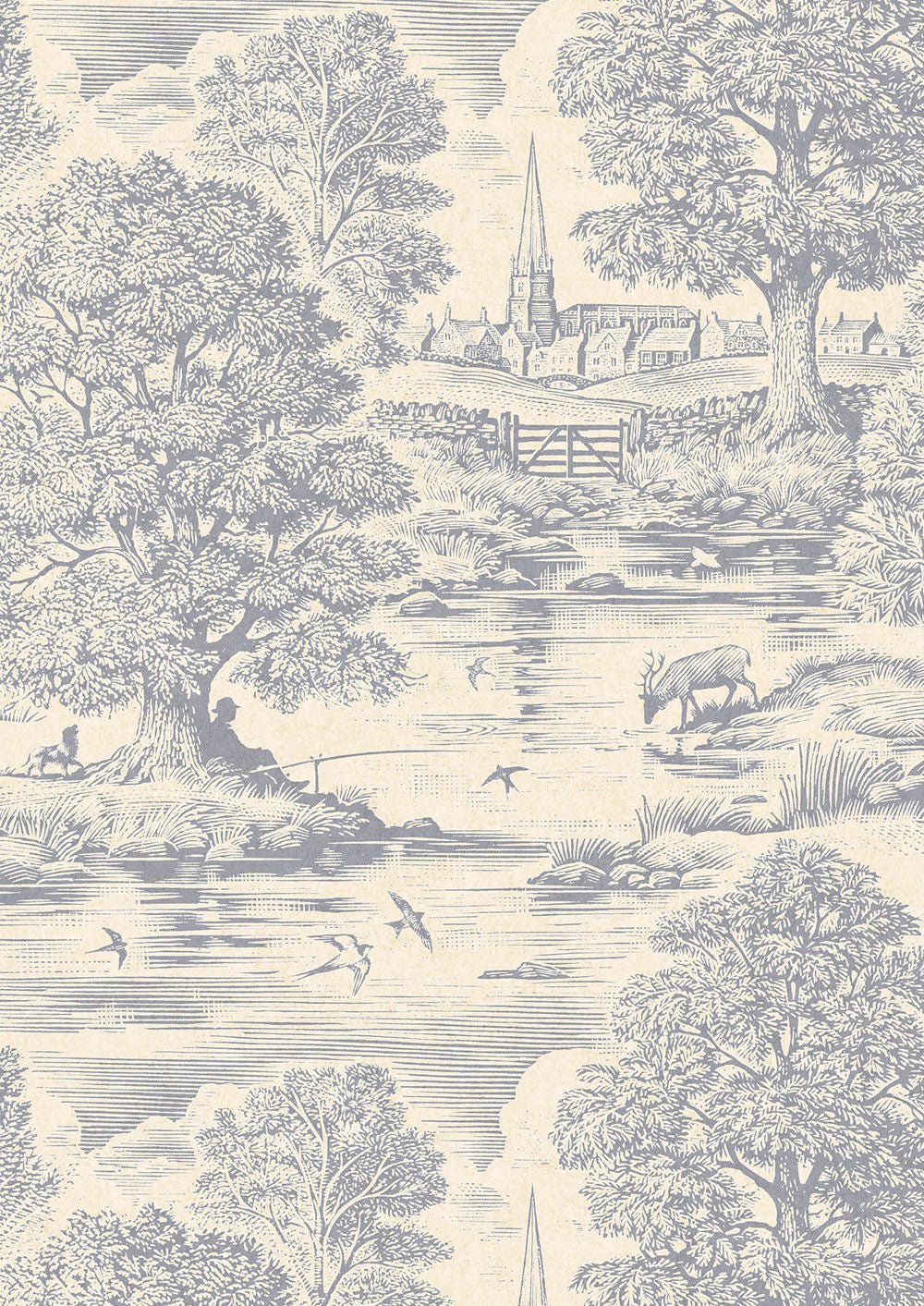 Royal Oak Wallpaper - Aerial - Lewis & Wood - Premier Wallcovering