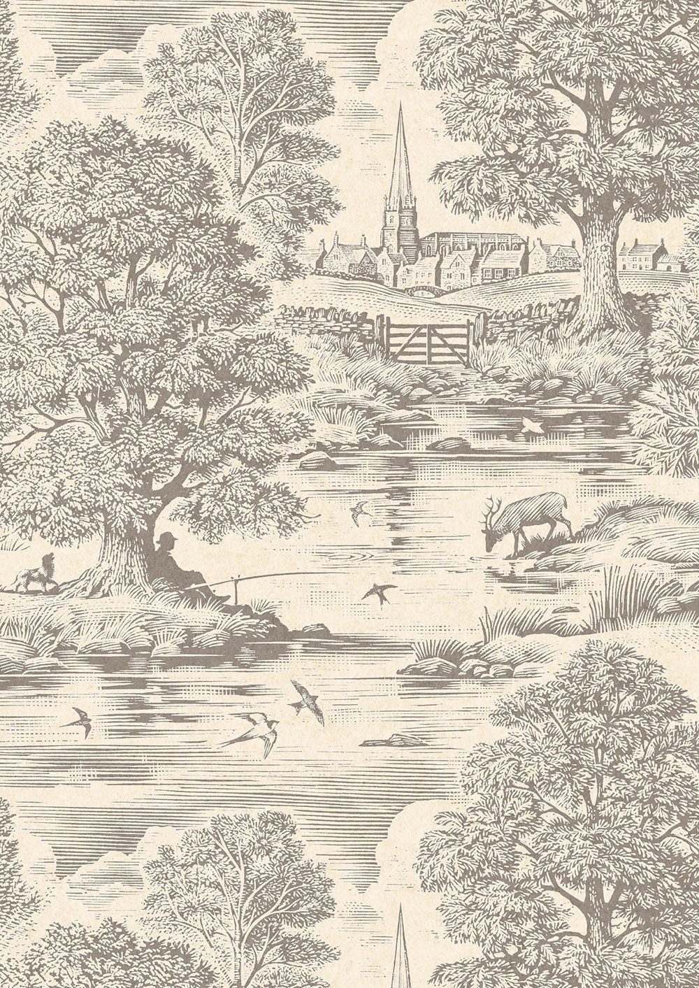 Royal Oak Wallpaper - Antler - Lewis & Wood - Premier Wallcovering