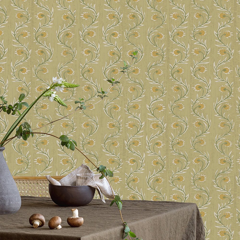 Rubia Wallpaper - Soft Yellow - Josephine Munsey - JMW-105211 - Premier Wallcovering