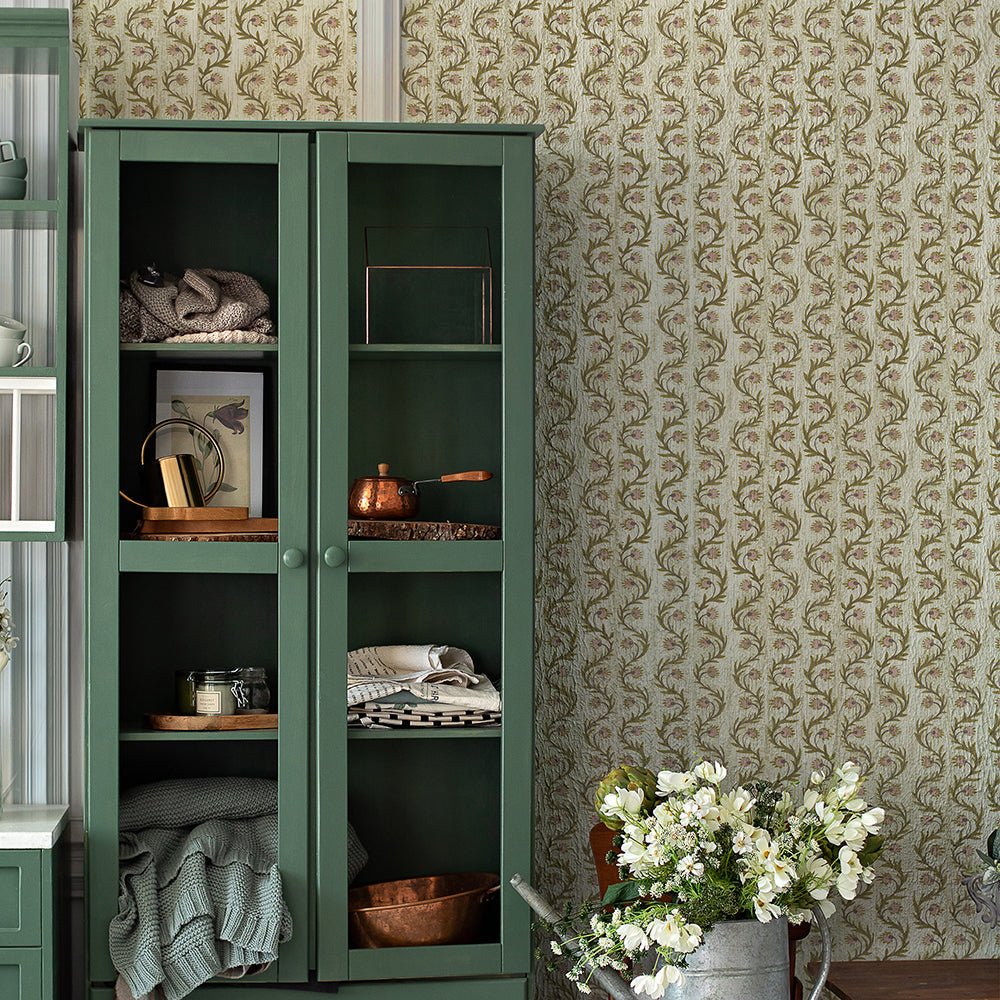Rubia Wallpaper - Stone and Olive - Josephine Munsey - JMW-105231 - Premier Wallcovering