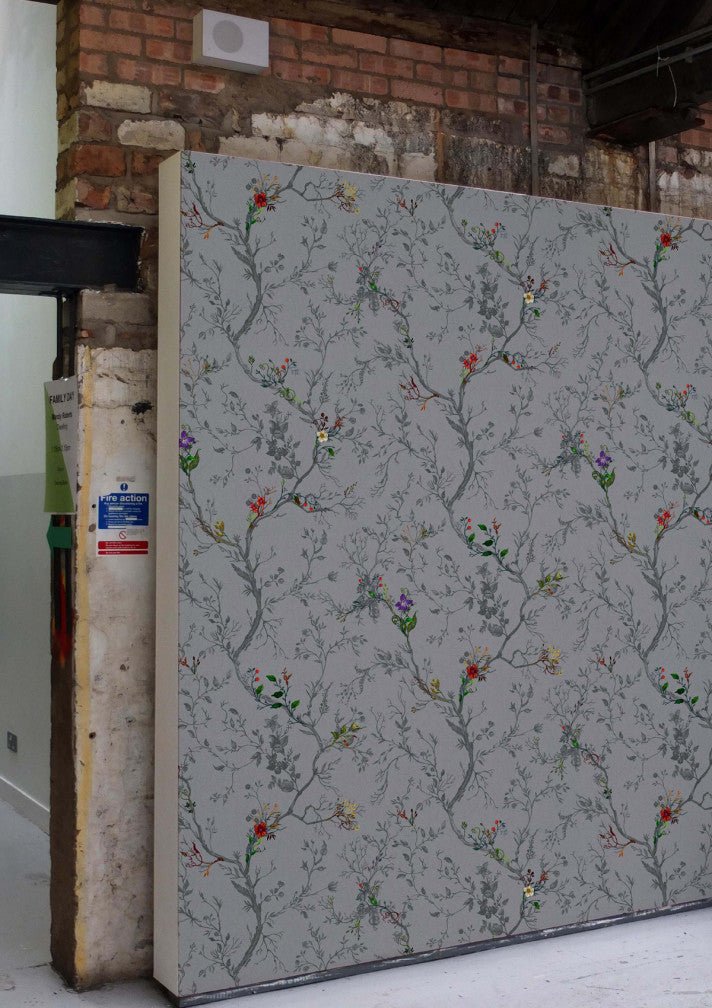 Ruskin Floral Wallpaper - Grey - Timorous Beasties - RUS/RSF/MICA/04 - Premier Wallcovering