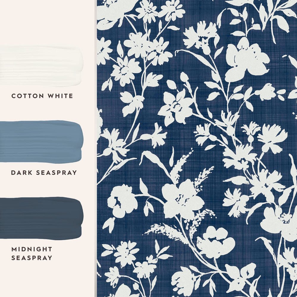 Rye Wallpaper - Midnight Seaspray Blue - Laura Ashley - 119854 - Premier Wallcovering