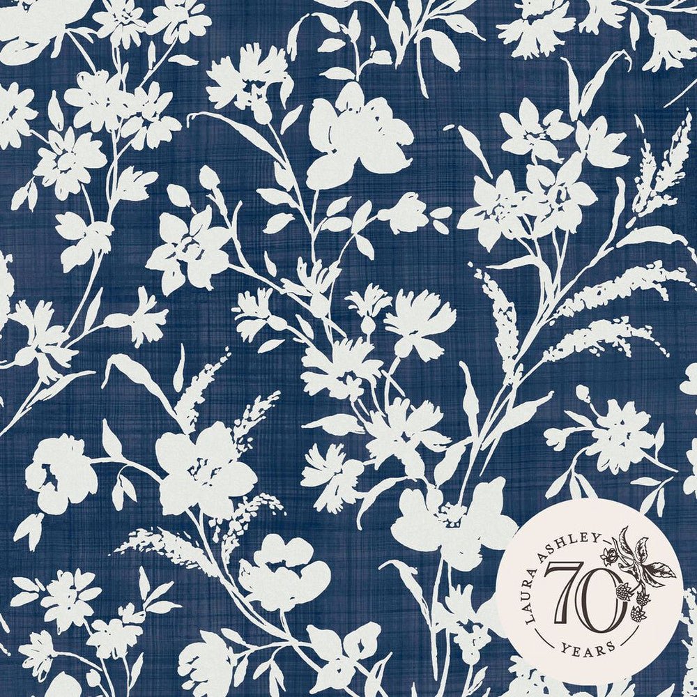 Rye Wallpaper - Midnight Seaspray Blue - Laura Ashley - 119854 - Premier Wallcovering