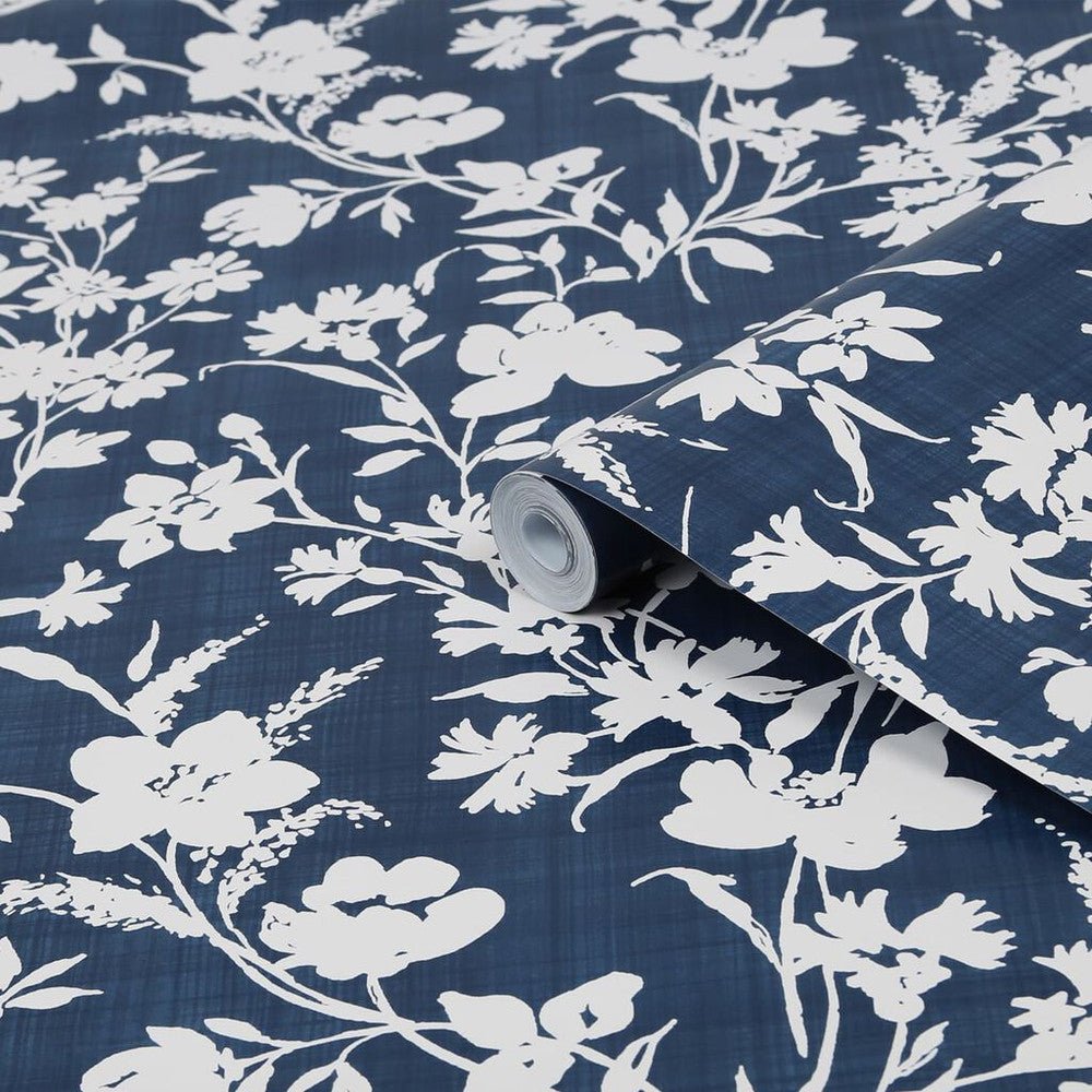 Rye Wallpaper - Midnight Seaspray Blue - Laura Ashley - 119854 - Premier Wallcovering