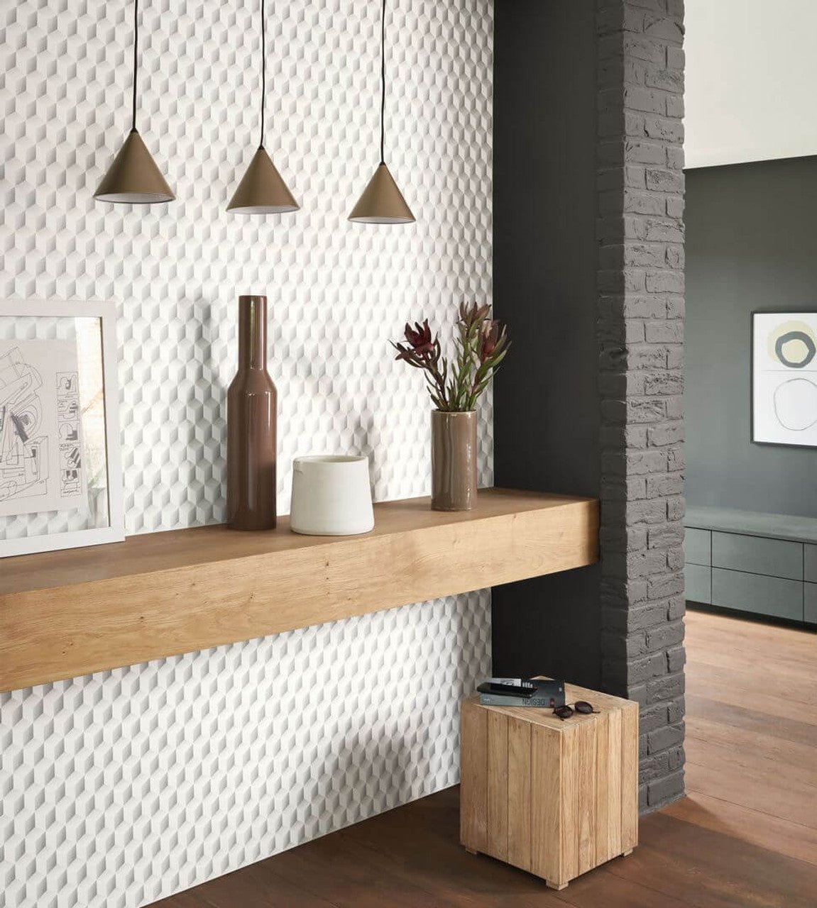 Rythm Perception Wallpaper - Taupe - Casadeco - 86471313 - Premier Wallcovering