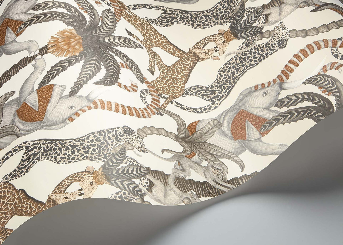 Safari Totem Wallpaper - Ginger & Taupe on Parchment - 119/2010 - Cole & Son - Premier Wallcovering