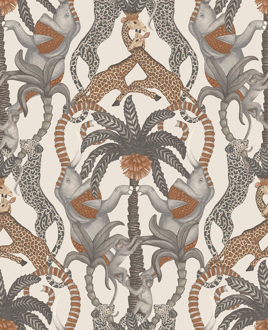 Safari Totem Wallpaper - Ginger & Taupe on Parchment - 119/2010 - Cole & Son - Premier Wallcovering