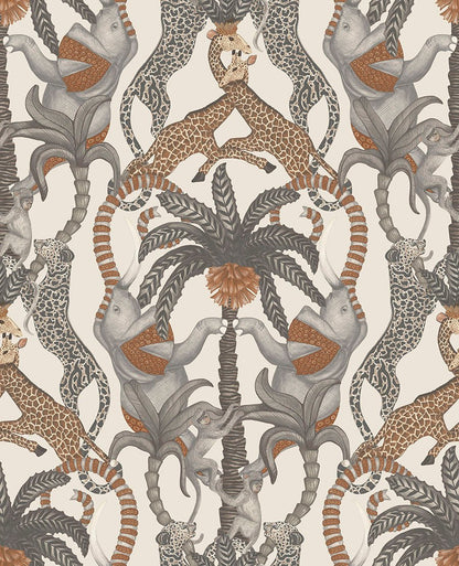 Safari Totem Wallpaper - Ginger & Taupe on Parchment - 119/2010 - Cole & Son - Premier Wallcovering