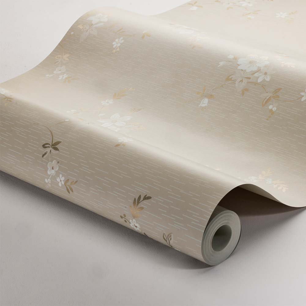 Saga Wallpaper - Almond/ Gold - Boråstapeter - 3289 - Premier Wallcovering