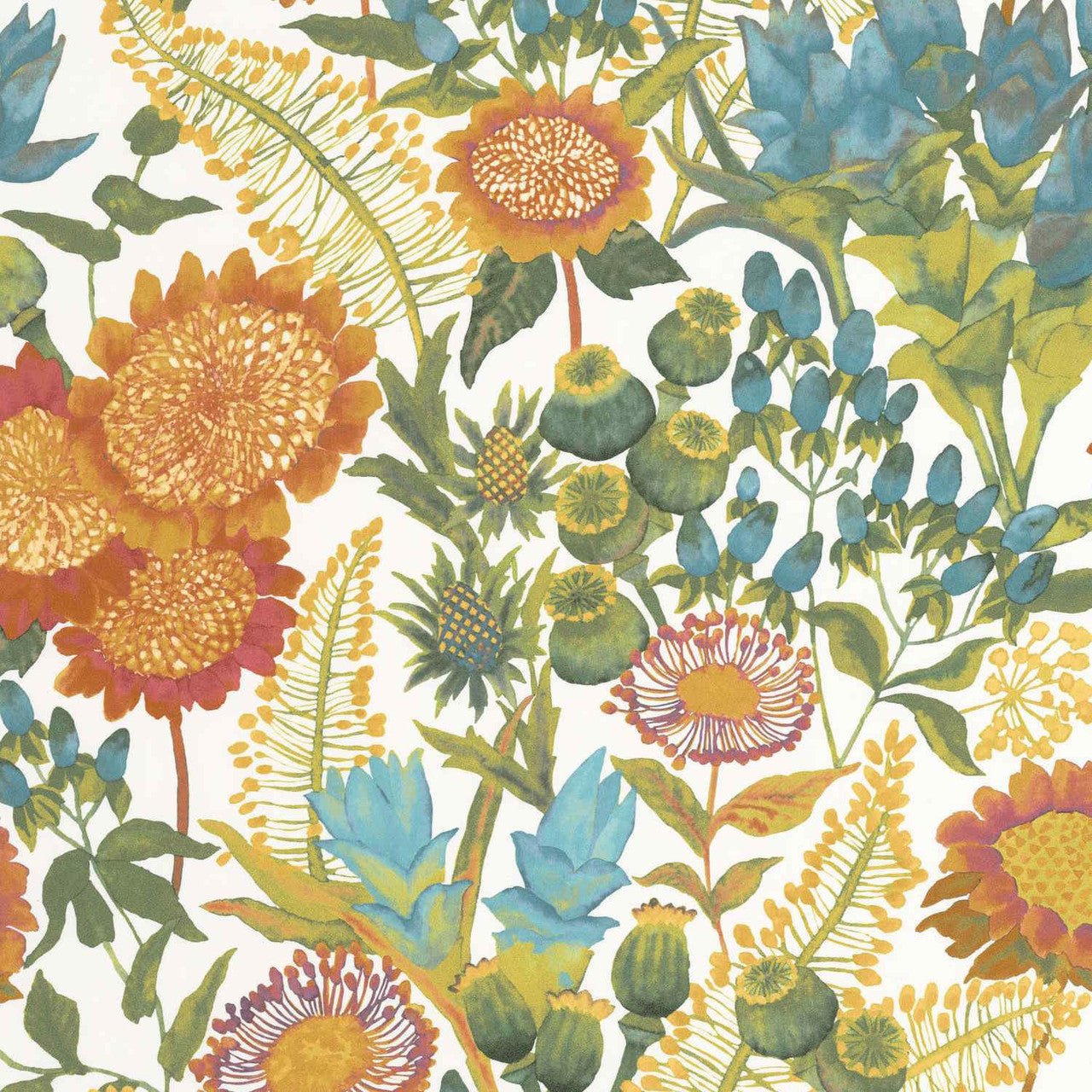 Saint-Paul De Vence Echappee Belle Wallpaper - Vert Foret / Fuchsia - Casadeco - 89816472 - Premier Wallcovering