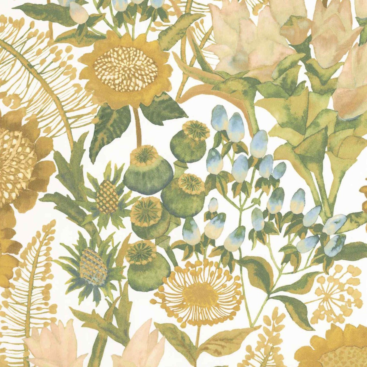 Saint-Paul De Vence Echappee Belle Wallpaper - Vert Anis / Jaune Soleil - Casadeco - 89817323 - Premier Wallcovering