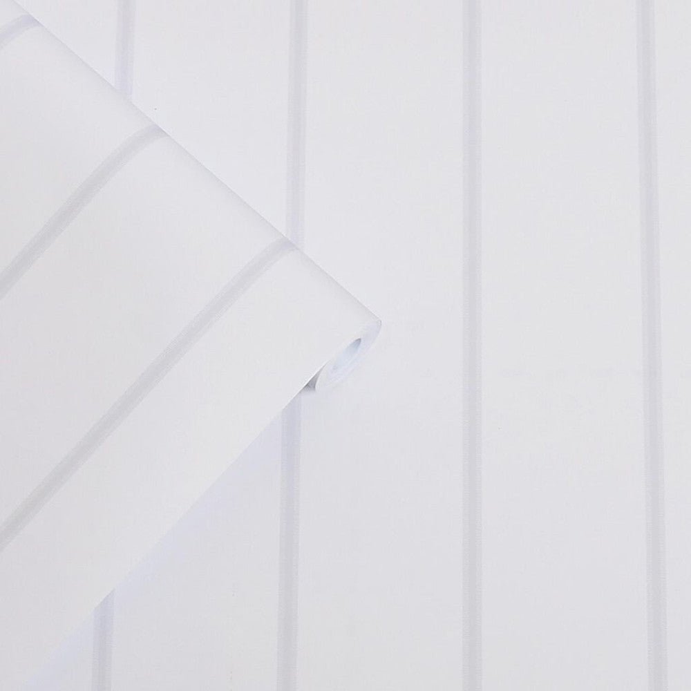 Saltram Stripe Wallpaper - Sugared Grey - Laura Ashley - 118492 - Premier Wallcovering