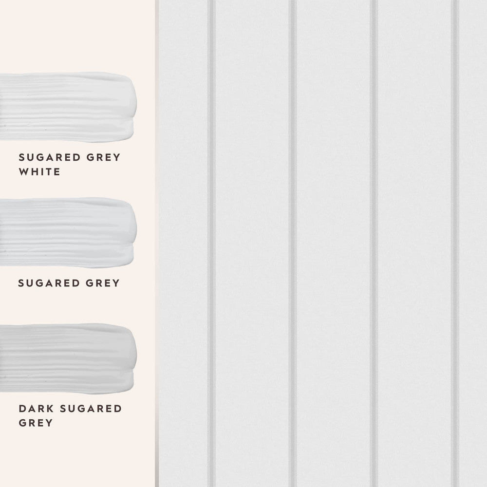 Saltram Stripe Wallpaper - Sugared Grey - Laura Ashley - 118492 - Premier Wallcovering