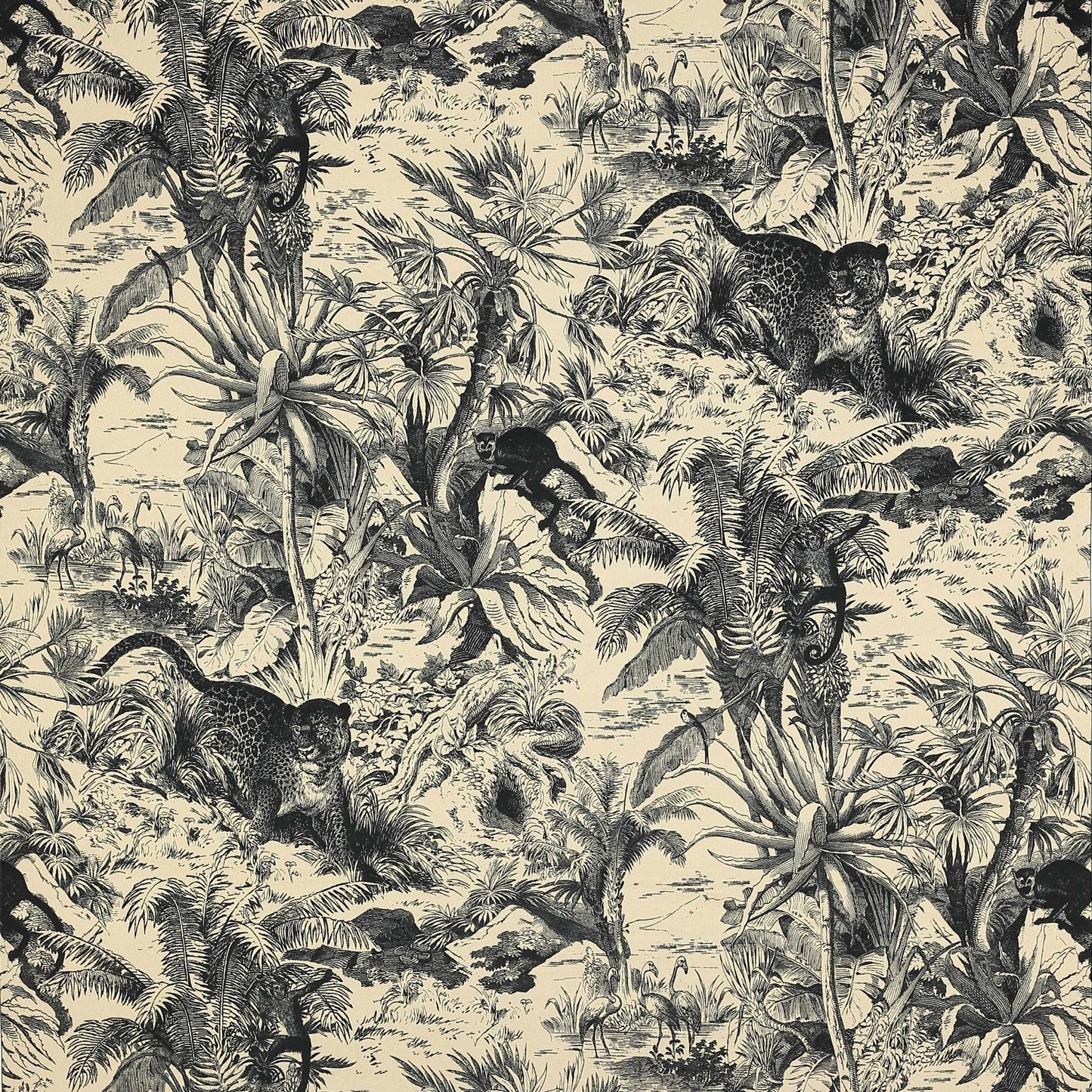 Salvator Fabric - Noir - Manuel Canovas - M4045-01 - Premier Wallcovering