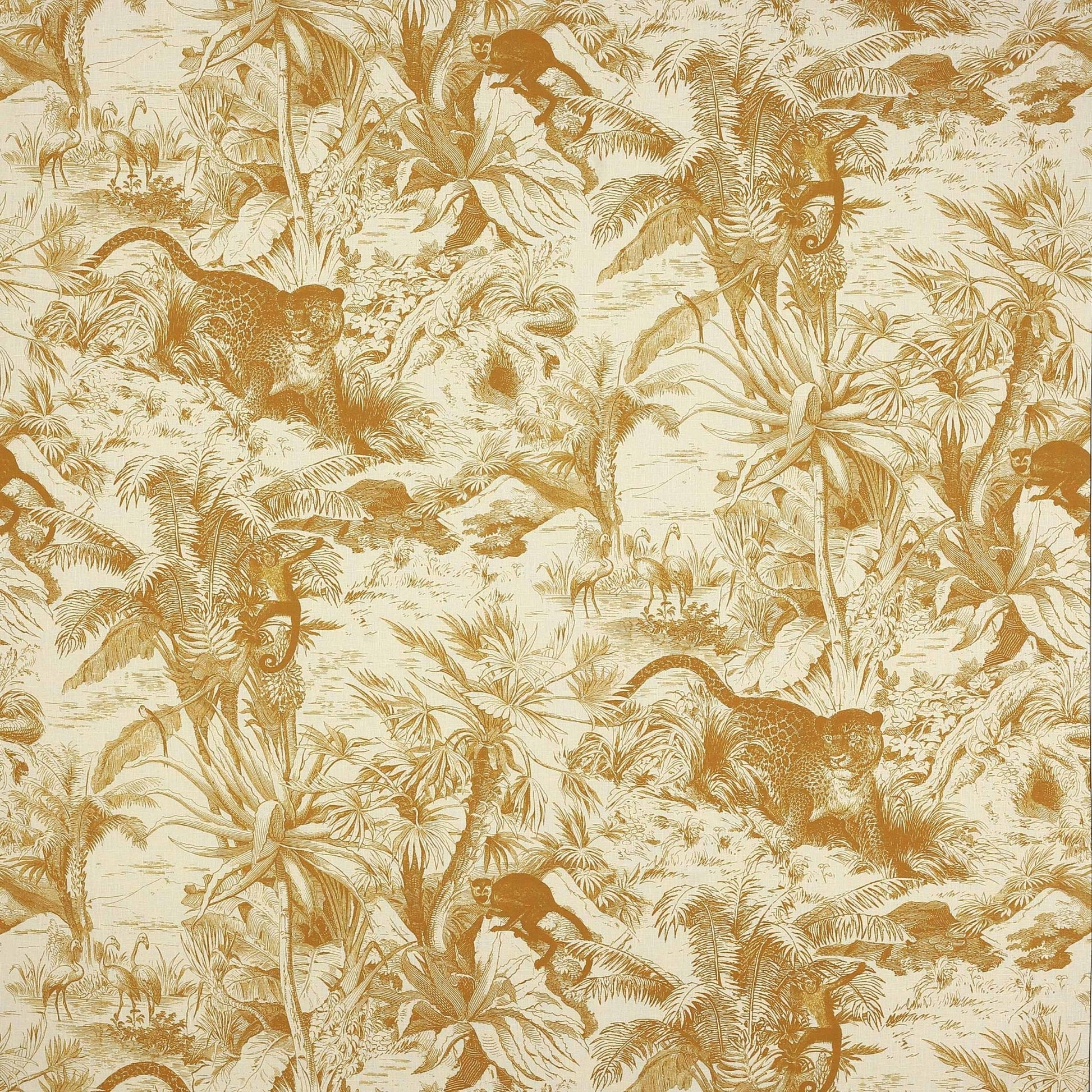 Salvator Lin Fabric - Ocre - Manuel Canovas - M4044-03 - Premier Wallcovering