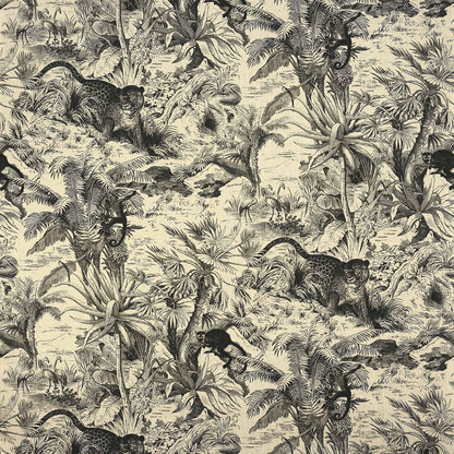 Salvator Lin Fabric - Noir - Manuel Canovas - M4044-01 - Premier Wallcovering