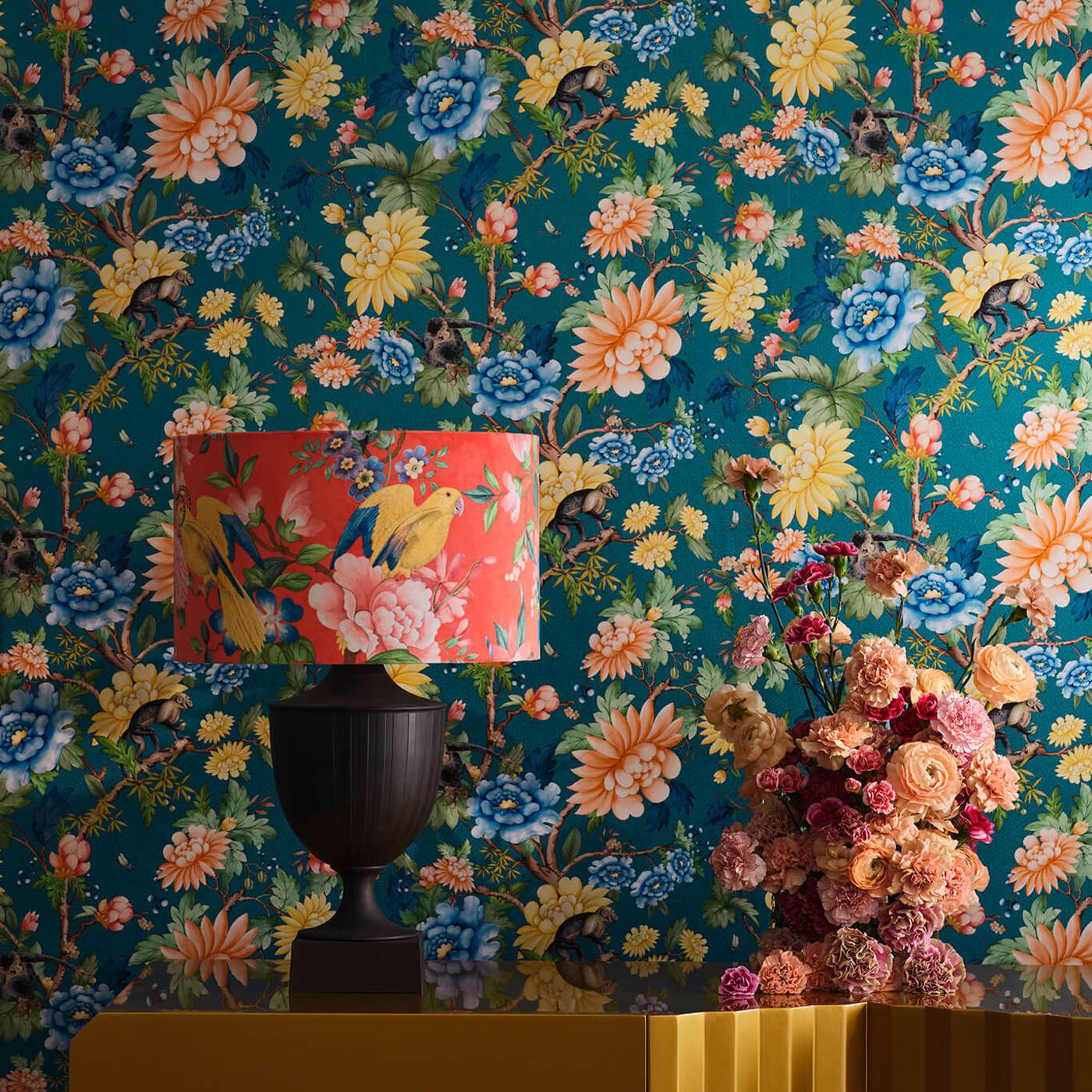 Sapphire Garden Wallpaper - Ivory - Clarke & Clarke - W0133/01 - Premier Wallcovering