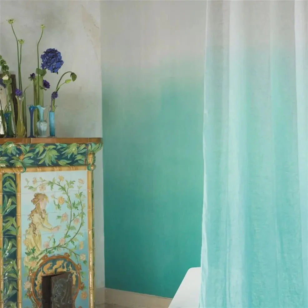 Saraille Wallpaper - Aqua - P600/04 - Designers Guild