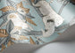 Satara Wallpaper - Slate & White Mica on Print Room Blue - 119/3012 - Cole & Son - Premier Wallcovering