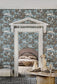 Satara Wallpaper - Slate & White Mica on Print Room Blue - 119/3012 - Cole & Son - Premier Wallcovering