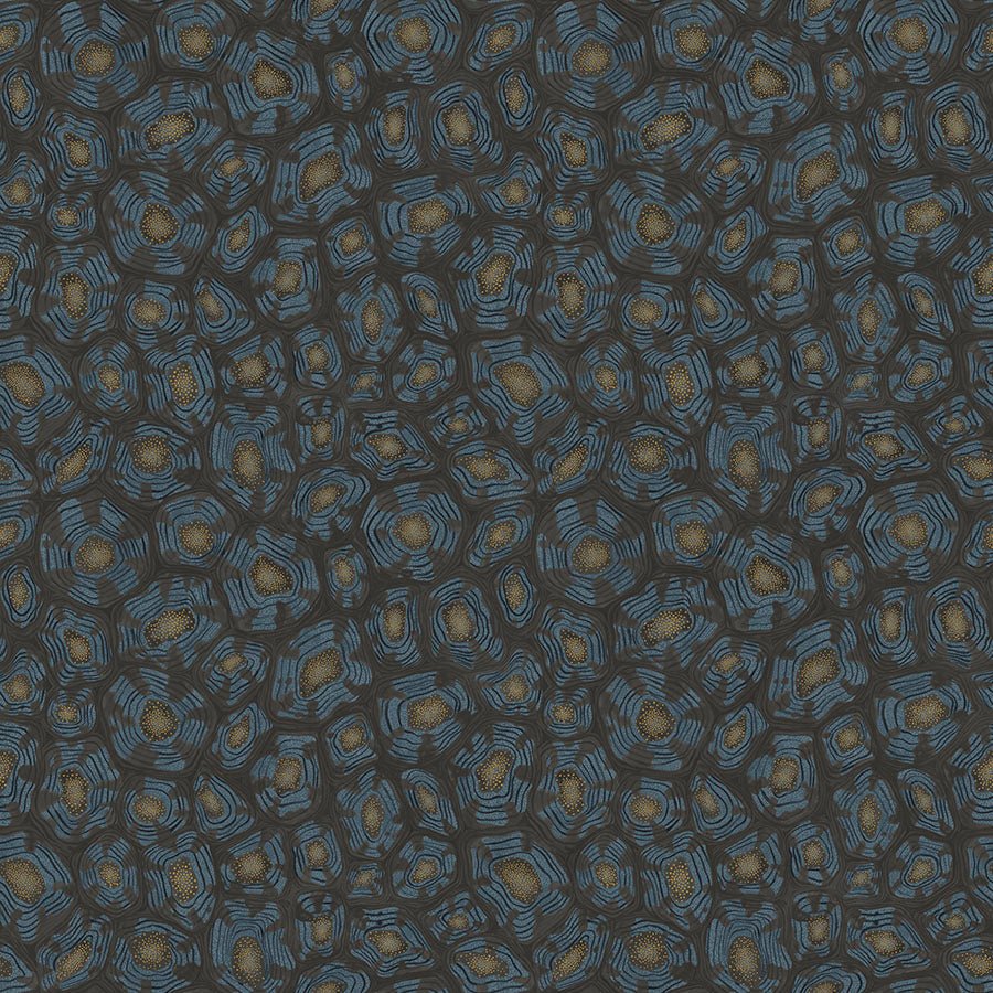 Savanna Shell Wallpaper - Denim, Charcoal & Metallic Gold - 119/4024 - Cole & Son - Premier Wallcovering