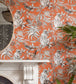 Savuti Wallpaper - Soot on Tangerine - 109/1001 - Cole & Son - Premier Wallcovering