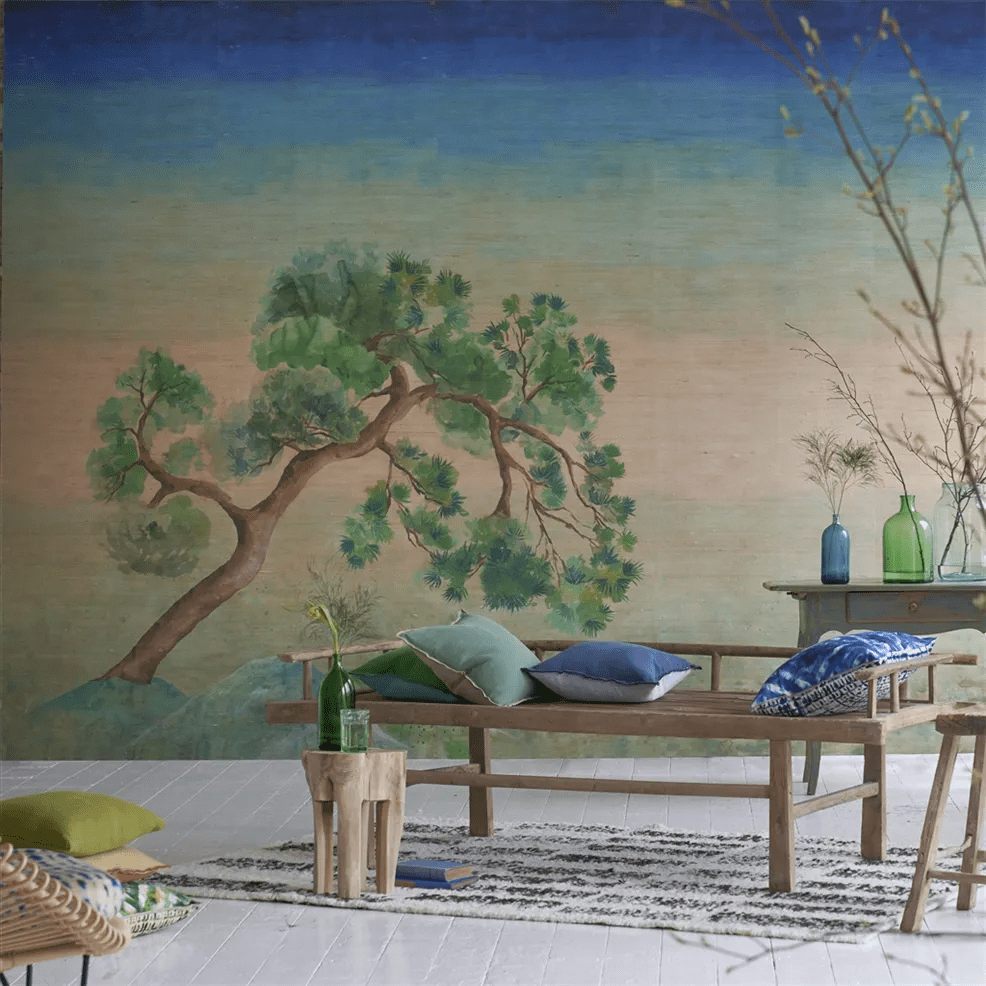 Scene D Arbre Grasscloth Wallpaper - Elm - PDG1181/01 - Designers Guild