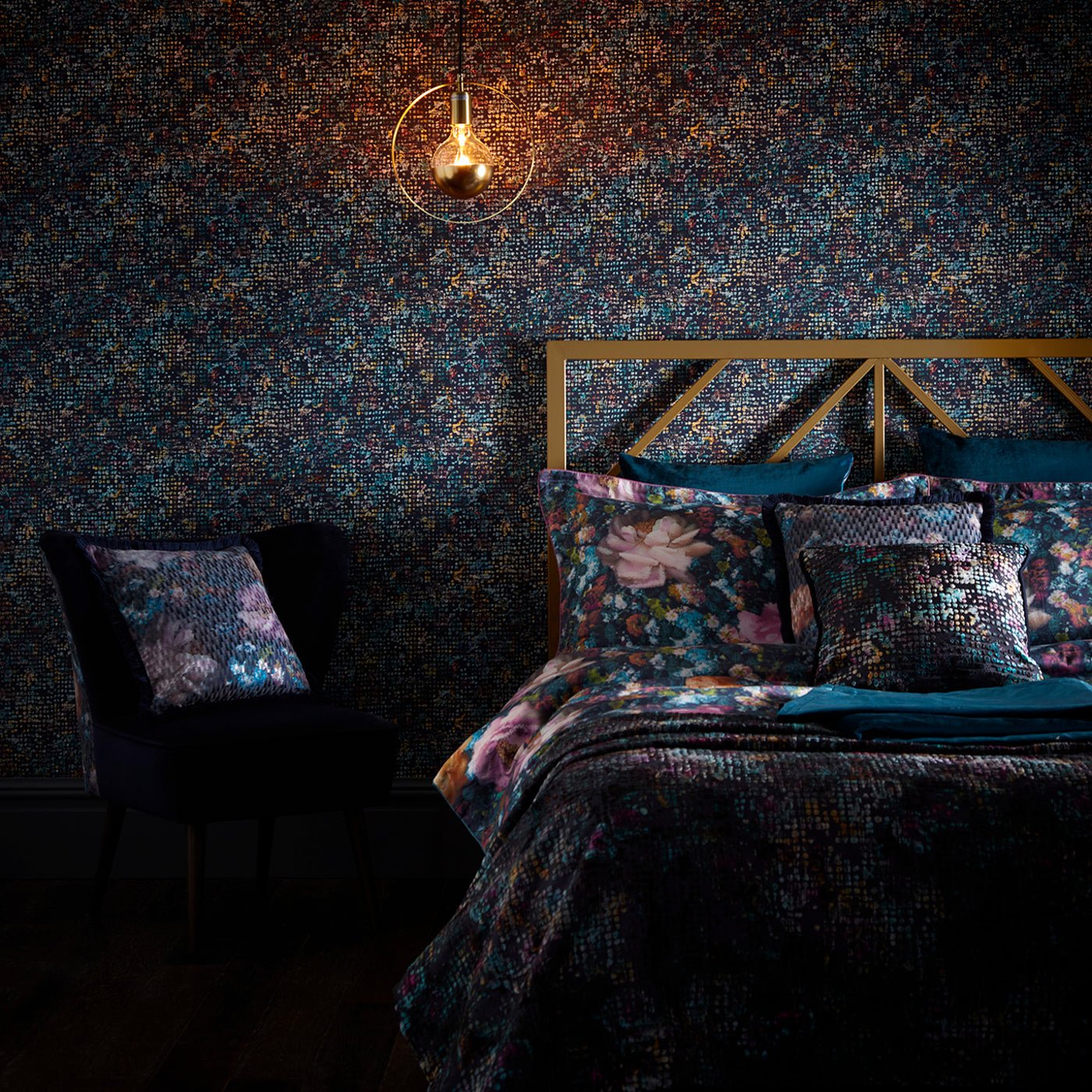 Scintilla Wallpaper - Midnight - Clarke & Clarke - W0154/01 - Premier Wallcovering