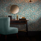 Scintilla Wallpaper - Teal/Spice - Clarke & Clarke - W0154/04 - Premier Wallcovering