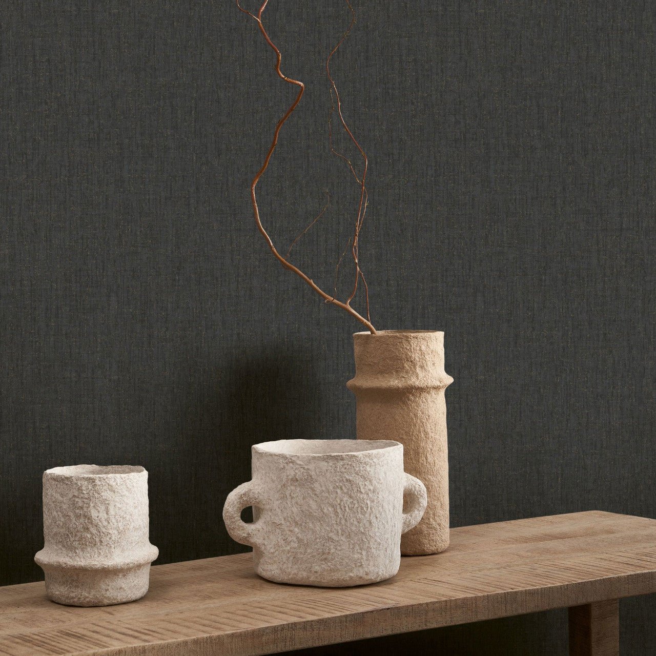 Scribe Babylone Wallpaper - Noir Reglisse - Casadeco - 89759866 - Premier Wallcovering