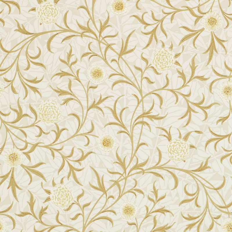 Scroll Wallpaper - Vellum/Biscuit - 210363 - Morris & Co - Premier Wallcovering