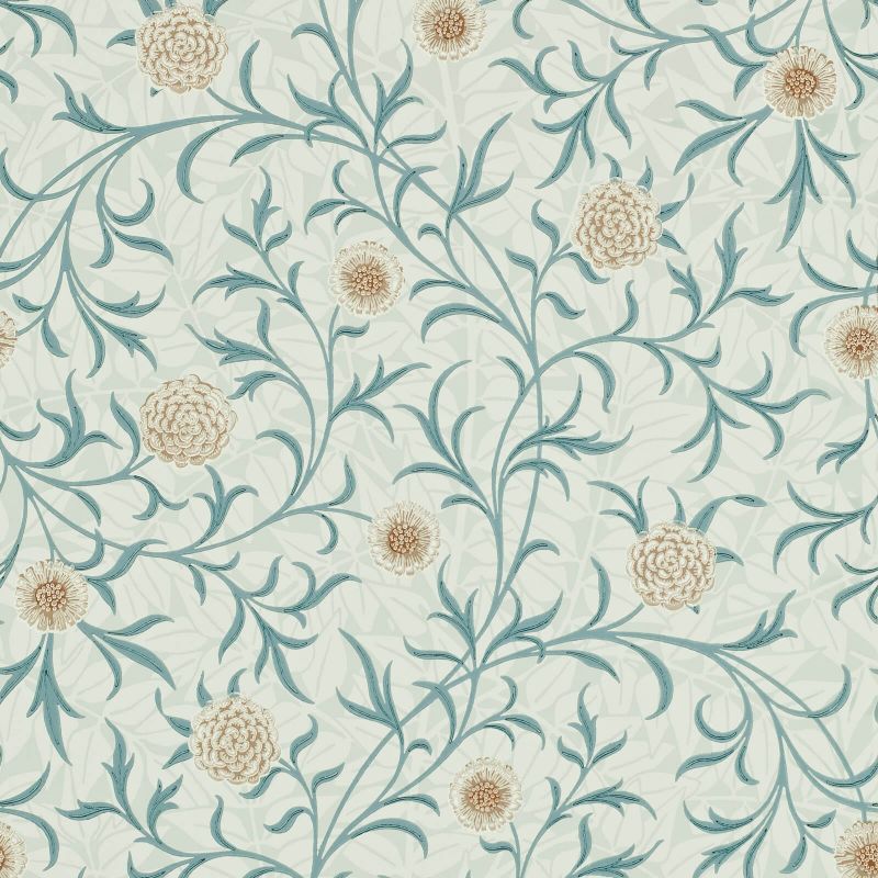 Scroll Wallpaper - Loden/Slate - 210362 - Morris & Co - Premier Wallcovering