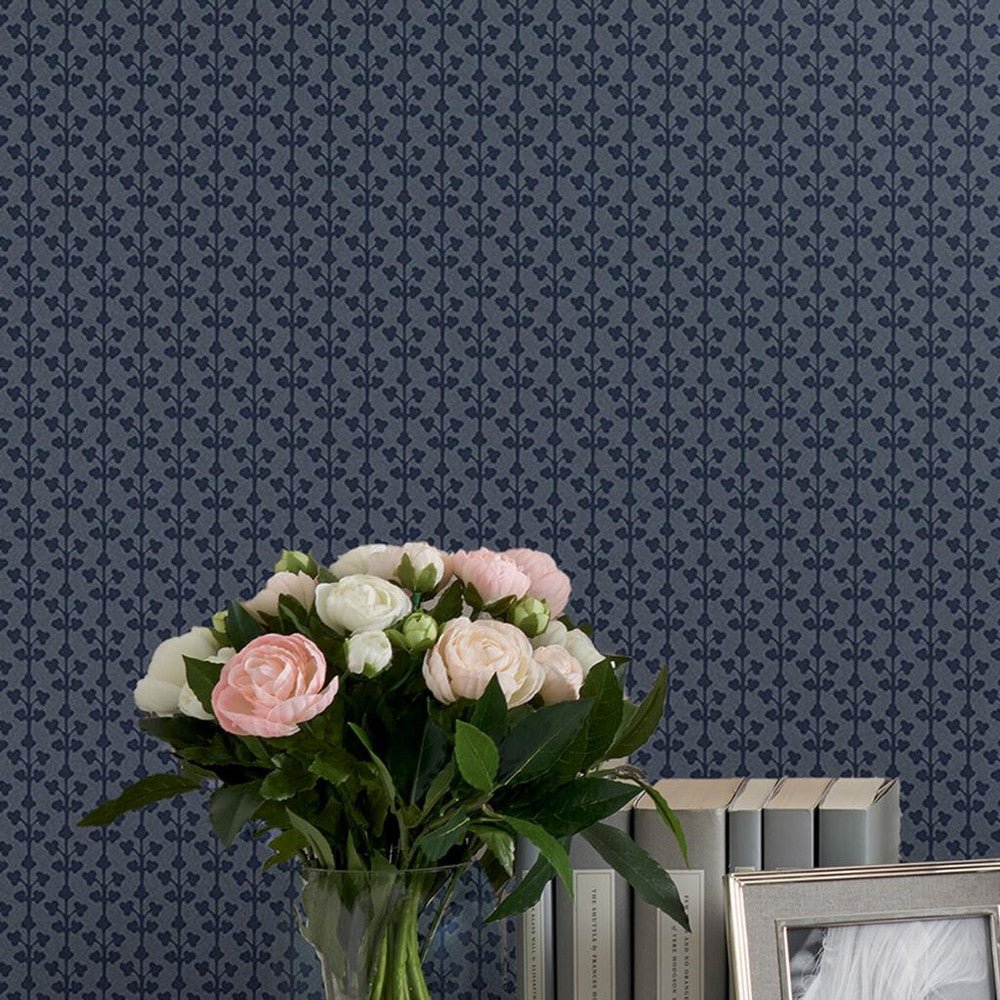 Seaham Wallpaper - Midnight Blue - Laura Ashley - 118487 - Premier Wallcovering