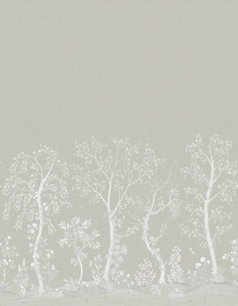 Seasonal Woods Wallpaper - Platinum Matte - 120/6023 - Cole & Son - Premier Wallcovering