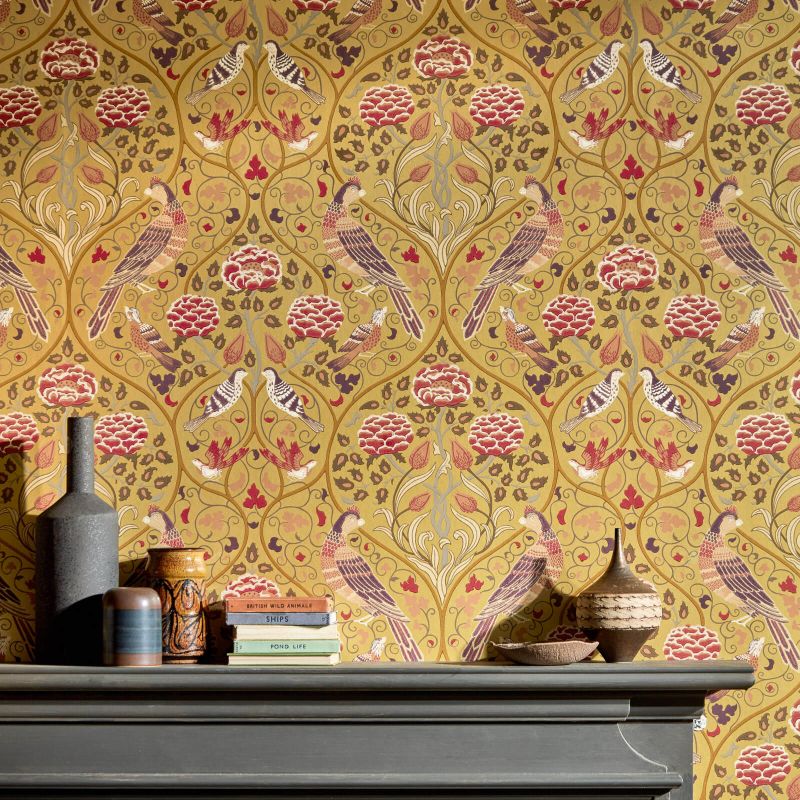 Seasons By May Wallpaper - Saffron - 216685 - Morris & Co - Premier Wallcovering