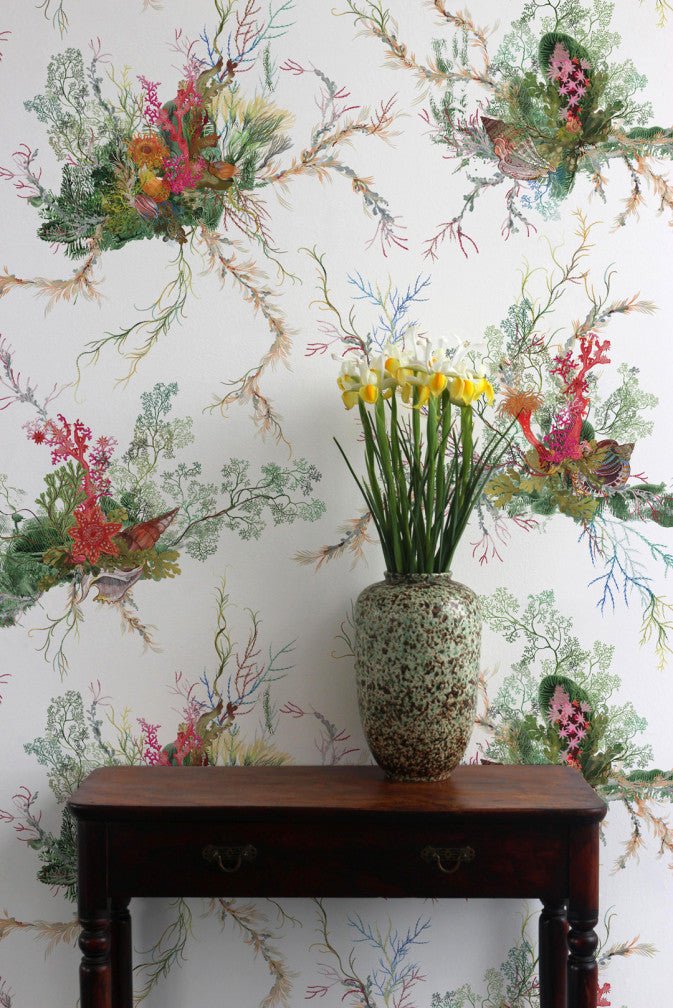 Seaweed And Shell Wallpaper - White - Timorous Beasties - SSC/SWS/STCB/02 - Premier Wallcovering