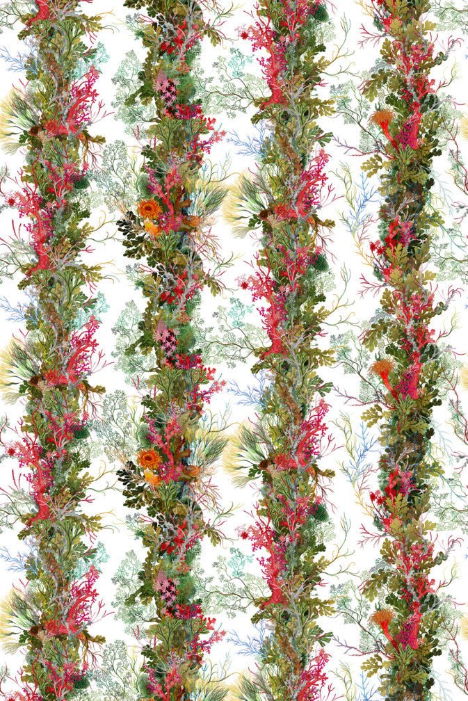 Seaweed Column Wallpaper - White - Timorous Beasties - SSC/SCOL/STCB/02 - Premier Wallcovering