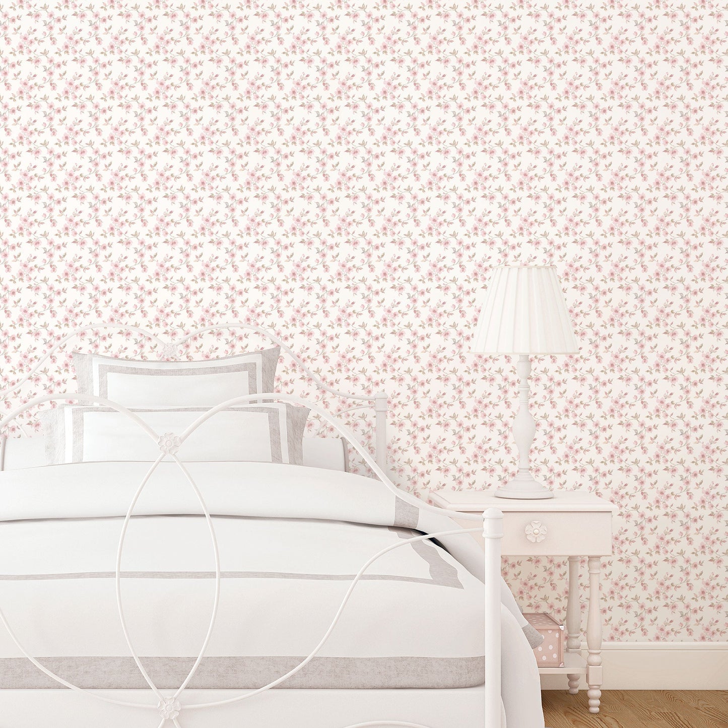 Secret Garden Anemone Mini Wallpaper - Dusty Pink / Taupe - Galerie - G78484 - Premier Wallcovering
