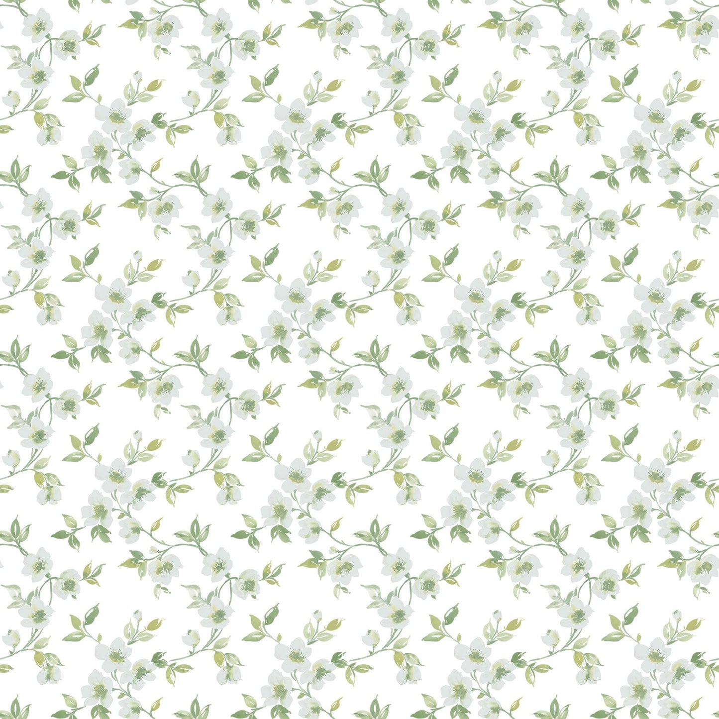 Secret Garden Anemone Mini Wallpaper - Duck Egg / Sage Green / White - Galerie - G78483 - Premier Wallcovering