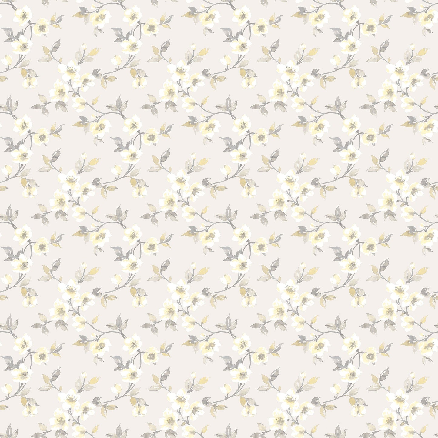 Secret Garden Anemone Mini Wallpaper - Grey / Yellow - Galerie - G78486 - Premier Wallcovering